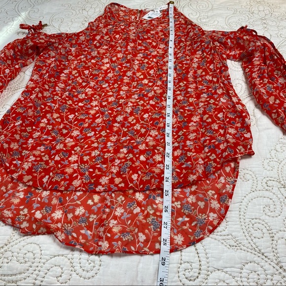 -Veronica beard (sz 8) floral silk chiffon blouse - Picture 4 of 6